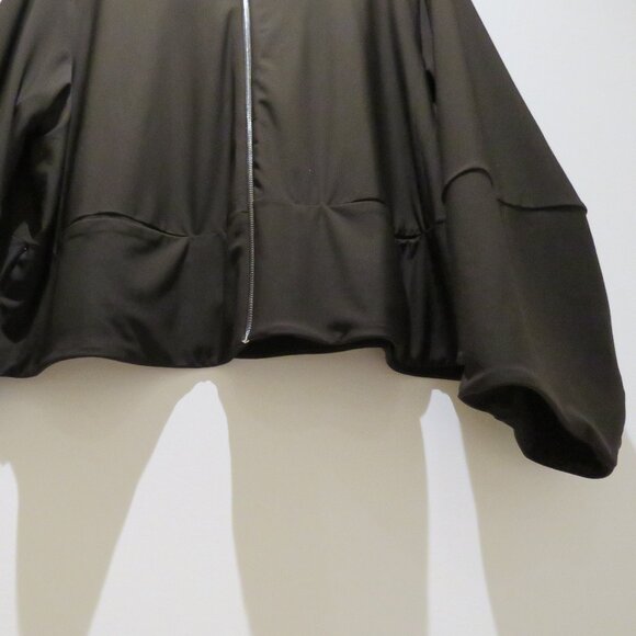 SYMPLI Cropped Lantern Jacket with Zip Front in Chocolate Brown Lagenlook NWT - Picture 8 of 13